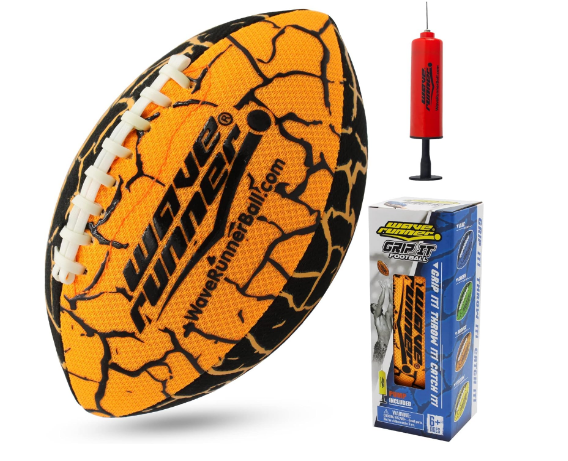 Wave Runner Grip It Waterproof Football, Size 9.25 - Water Football, Beach Football, Kids Games, Beach Ball, Toys & Games - Special Grip Pattern, Double Laced, Light Weight, All Weather Football