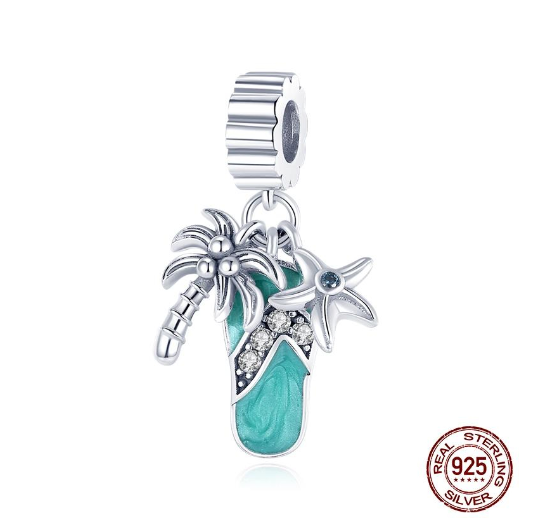 925 Sterling Silver Green Series Tree Cactus Avocado Pendant DIY Charm Beads Fit Original Pandora Charms Bracelet Women Jewelry D13