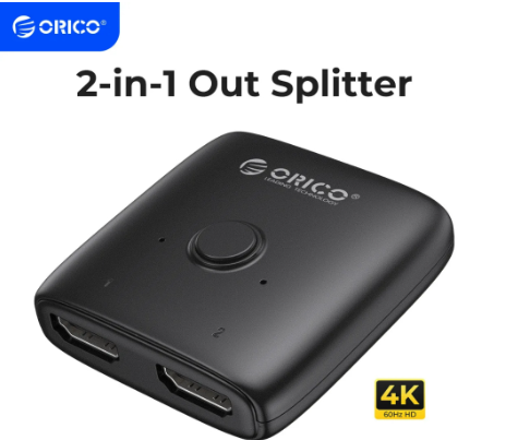 ORICO HDMI Switcher 4K 60hz 2-In-1 Out Converter Splitter Adapter For PS4/5 TV Box Computer