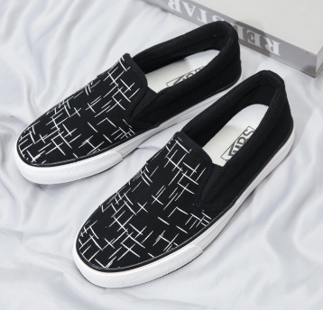 JEIKY Men's Geometric Mesh Loafers Denim Slip on  #M230 Standard Size