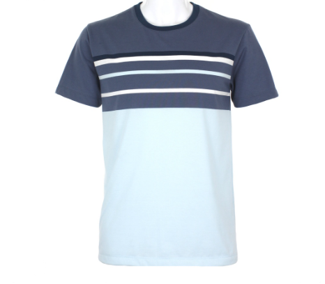 Cubic Men Round Neck Tees T-shirt Stripes Shirt Top Top for Men