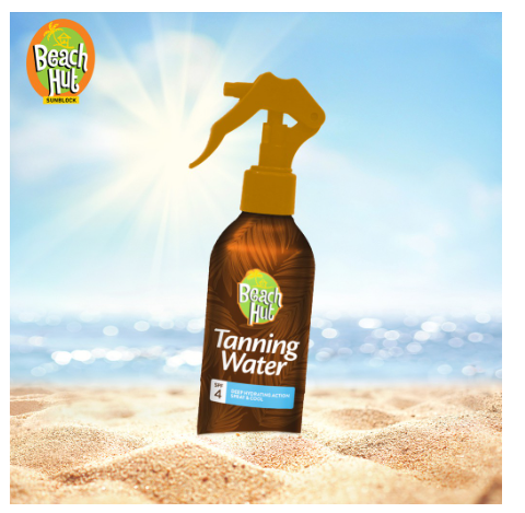 Beach Hut Sunblock Tanning Water Clear Spray Body Sunscreen SPF 4 200ml