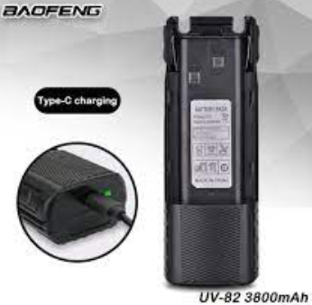 Baofeng UV-82 Walkie Talkie Extended version Battery Type-C Charger 3800mAh Battery