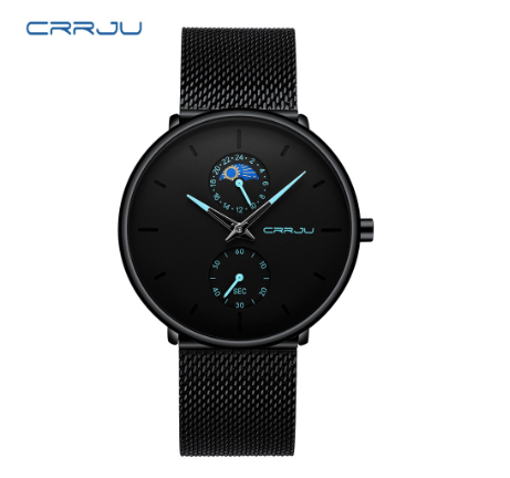 CRRJU Men's Watch Stainless Steel Casual Business Sports Quartz Waterproof 2162 XM No Box M011