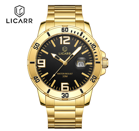 LICARR Men's Watches Casual Fashion Original Luminous Date Waterproof Stainless Steel Men Watch 9524 002