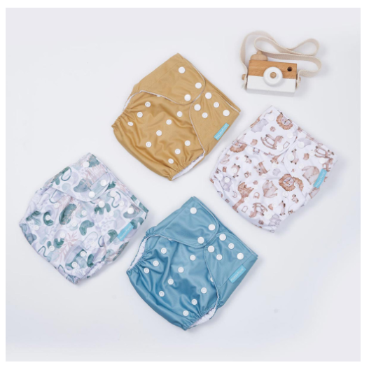 Happyflute Baby Reborn 4pcs set Washable Eco-friendly Baby Cloth Diaper Ecological Adjustable Nappy Reusable Diaper Fit 0-2year Set23