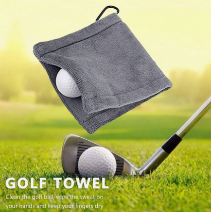 1pc Quick-Dry Microfiber Golf Towel, Clip-On, Scratch-Resistant Golf Towel, For Golfers And Outdoor Sports Enthusiasts