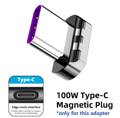 ANMONE 120W USB Type C Magnetic Adapter Type-C Male To USB C Female Magnet Connector For Mackbook Pro Phone PC Tablet USB-C