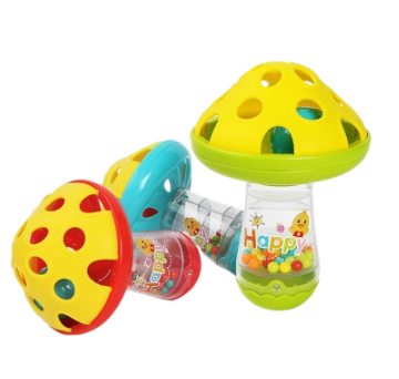 Children's Toy Baby Non-toxic Comforting Teether Toys Mushroom Hand Jingle Shaking Bell Rattle