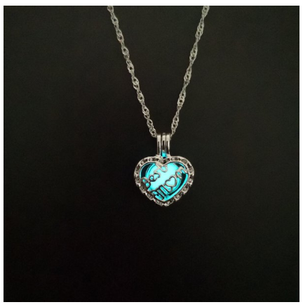 Cross Luminous Necklace Men and Women Fashion Rotating Windmill Flowers Love Geometric Luminous Pendant Stainless Steel N8