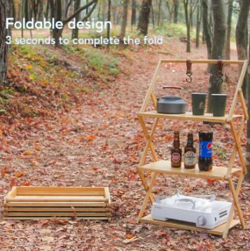 Outdoor Shelves Camping Multi-layer Foldable Shelves Camping Picnic Grill Organizer