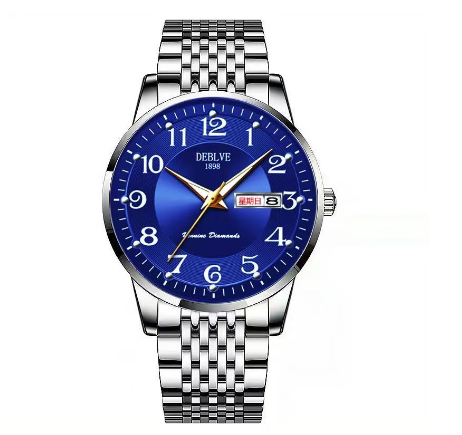 Original Luxury Gold Stainless Steel Business Fashion Calendar Luminous Waterproof Quartz Automatic Wrist Watch for Men M7