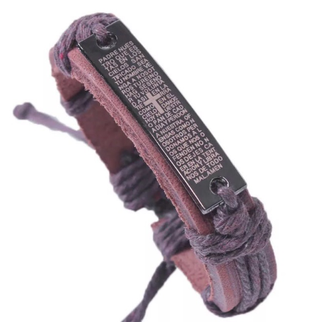 YH Scripture Cross Leather Bracelet No Box