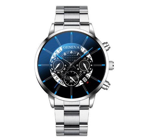 Fashion Geneva Watch Men Stainless Steel Watch With Calendar 003