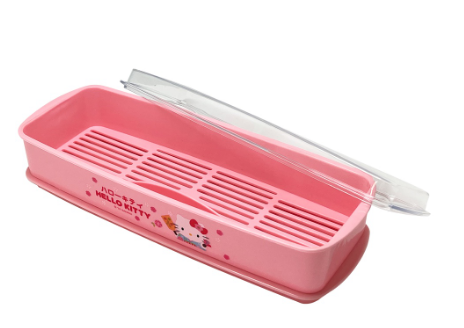 Hello Kitty Cutlery / Utensil Organizer with Drainer [Japan Home]