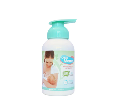 Cradle Mama Natural Breast and Nipple Wash Hydrating for Cracked Nipples Foam Pump 250ml
