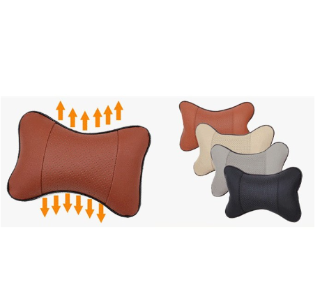 Car Neck Pillow PVC Leather Breathable Mesh Auto Car Neck Rest Headrest Cushion Pillow