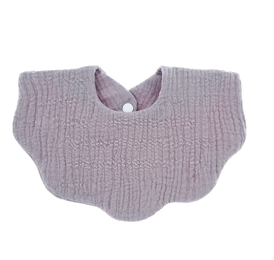 Baby Printed Towel Cotton Gauze Wavy Edge Muslin Bib BB3