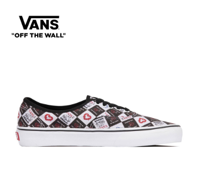 Vans Authentic (Love Letters) Black/True White Suede Sneakers For Unisex