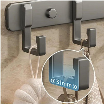 Modern Wall Coat Rack with 3-7 Waterproof Hooks - Space Aluminum Material - Perfect for Bathroom, Bedroom, Closet, and Kitchen