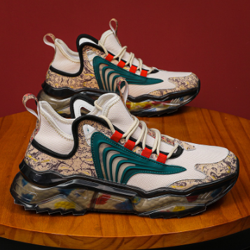 Shoes for Men Korean Trend Boots Breathable Rubber Sneakers Running Sports Black Sapatos Men