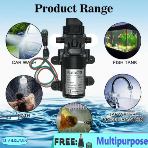 12V 130PSI 6L/Min High Pressure Diaphragm Self Priming Water Pump Caravan Boat