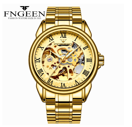 FNGEEN 8866 Men's Automatic Mechanical Watch ALL GOLD