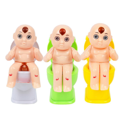 Children's Tricky Toys Humanoid Doll Toilet Funny Squirt Joke Toy Toilet Pee Funny Toy Boy Water Spr