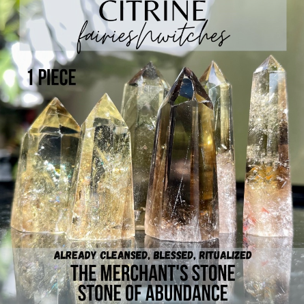 Gemstone Sale Citrine Citrine Point Tower with Rainbow Smoky Citrine Obelisk Rainbow Point Generator