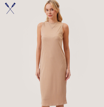 Regatta V Neck Dress With Side Slit For Women Old Rose
