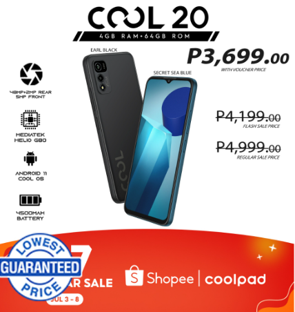 Coolpad COOL20 Helio G80 48MP Triple 4GB+64GB Smartphone