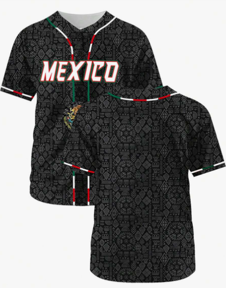 Men's Black Baseball Jersey Casual Short Sleeved Embroidered And Stitching V-Neck Button T-Shirt Party Sports Top