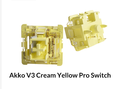 Akko 2 Pack-90 Pcs V3 Cream Yellow Pro Switch With Stable Dustproof Stem For Mx Mechanical Keyboard