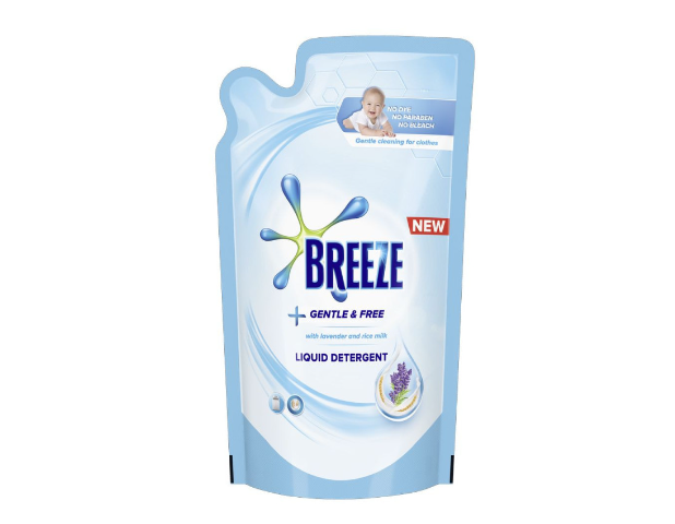 Breeze Laundry Liquid Detergent Gentle and Free Pouch 650ml