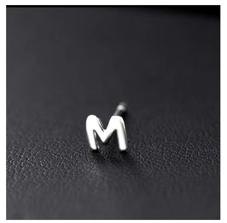 A-Z Initial Letter Stud Earrings for Women Girls Birthday Gift Silver Plated 26 Alphabet Name Ear Piercing Jewelry M