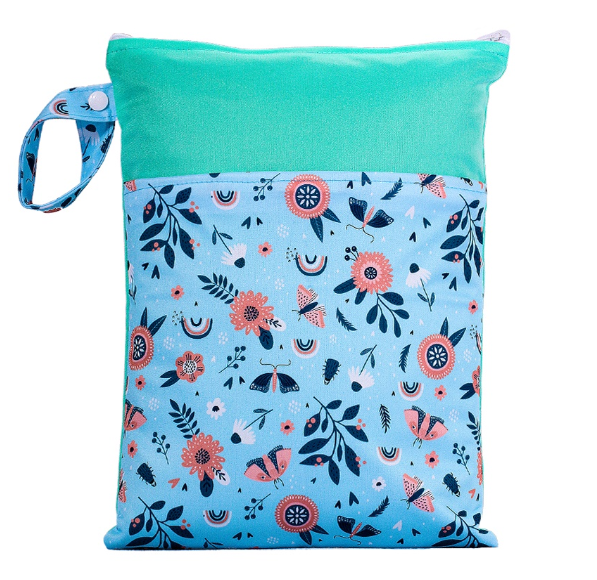 25x35cm Wet Dry Bags Double Pocket Zipper Wet Bag For Baby Cloth Diapers Washable Travel Bags Clothes with Two Zip Bag 001