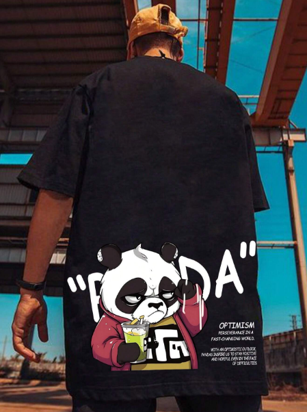 Manfinity Hypemode Men Plus Slogan & Cartoon Graphic Tee