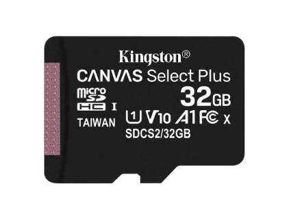 Kingston 32GB Canvas Select Plus MicroSDHC A1 UHS-I Speed Class 1