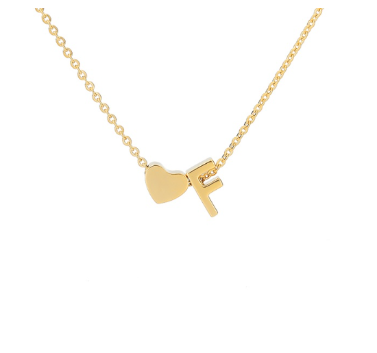 Maxzone Fashion Tiny Heart Initial Letter Necklaces For Women Stainless Steel Gold Silver Color Choker Pendant Necklace Boho Jewelry F