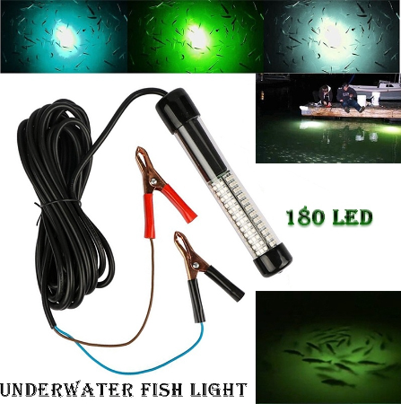 12V 180LED 5M 1000LM Deep Underwater Fishing Light Night Fishing Lure Bait Fish Finder Lamp|3 Colors