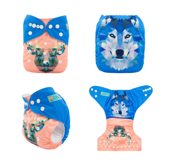 Alva Baby Cloth Diapers Washable Reusable Real Cloth Pocket Nappy Diaper Only No Insert For 3-15kg 6.6-33.1Ibs Baby And Newborn D20