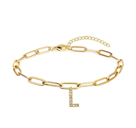 Fashion 26 Letters Alphabet Initials Crystal Bracelet Adjustable Bangle Women Men Jewelry Gift Wholesale L