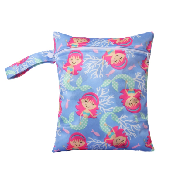 25x20cm Printed Pocket Wet Bag Waterproof Reusable Nappy Bags PUL Travel Baby Nappy Mini Size Wet Dry Bags Wetbags d9