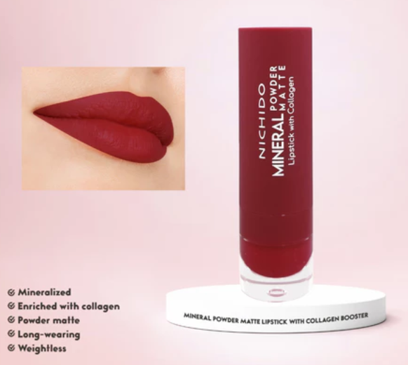 NICHIDO Mineral Powder Matte Lipstick With Collagen Booster - High Spirits