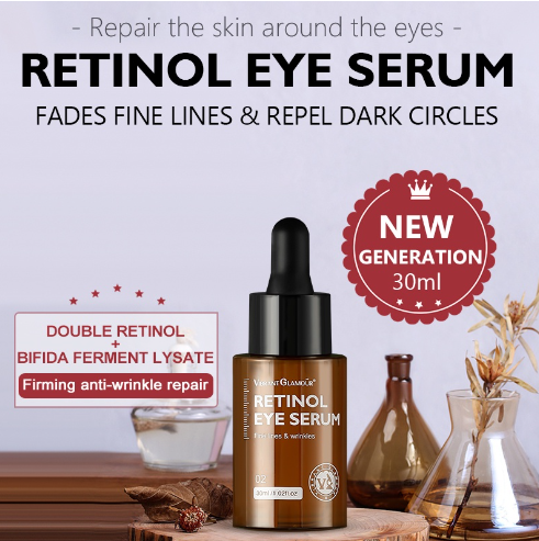 VIBRANT GLAMOUR Retinol Eye Serum Firming Collagen Anti-Aging Eye Cream Treatment Anti Wrinkle Moisturizing Whitening Under Eye