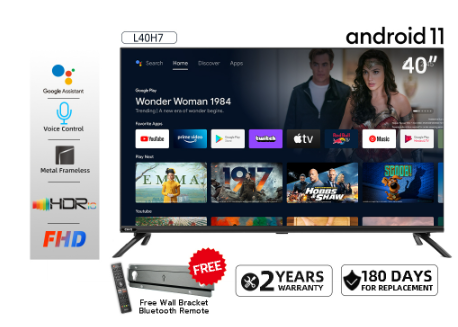 CHiQ L40H7 40 inch Android 11 SMART TV LED HD TV 5G WIFI Google Play/Netflix / You Tube Built-In