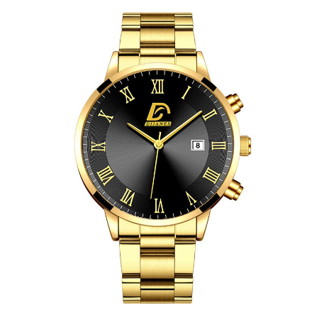 DIJANES Men's Quartz Business Watches Mens Casual Stainless Steel Waterproof Wristwatch Men Watch M5