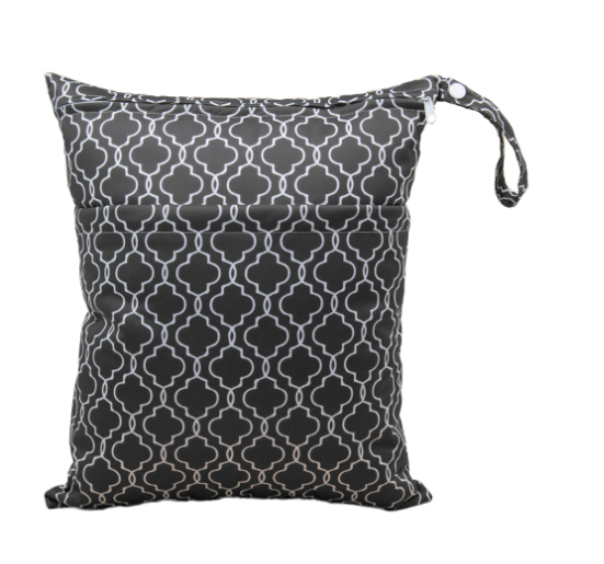 Diaper Wet Dry Bags Duble Zipper Printed Portable Waterproof Dag Storage Bag Swimwear Bag  30x36cm