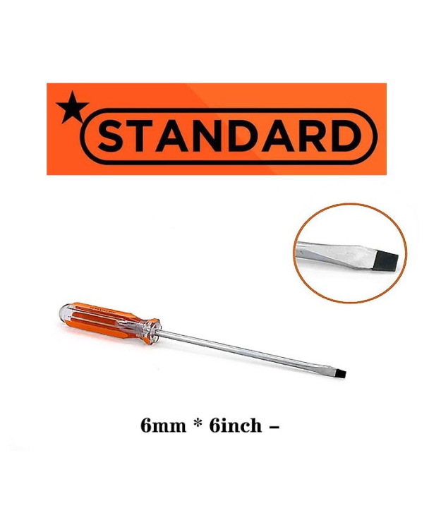 Standard Flat Screw Driver 812 Orange + 6mmx4" High Quality Hardware Tools (SD0396-0399)