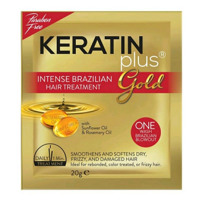 Keratin Plus Gold Intense Brazilian Hair Treatment 20G